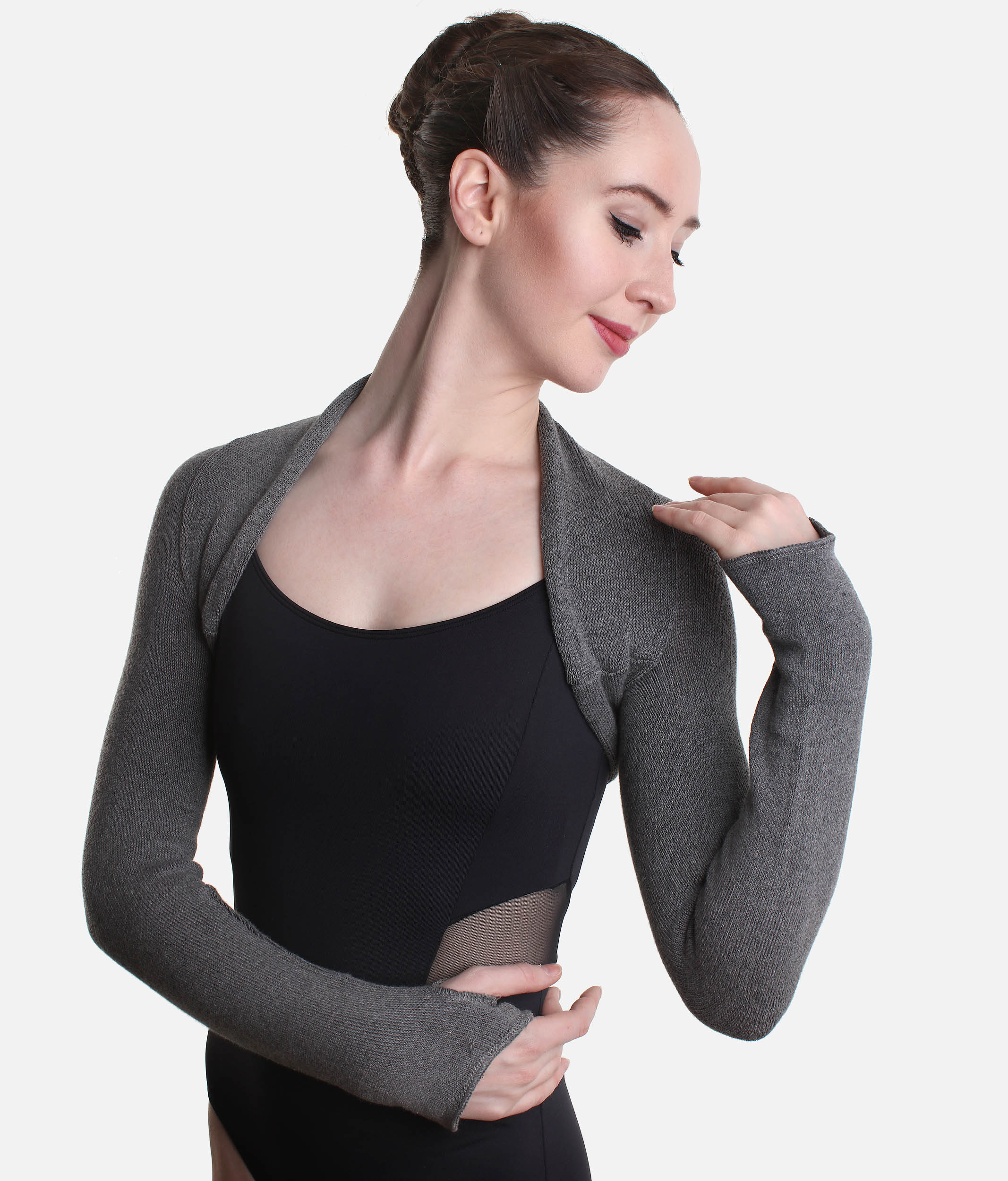 Long Sleeve Shrug With Thumb Holes - 6277