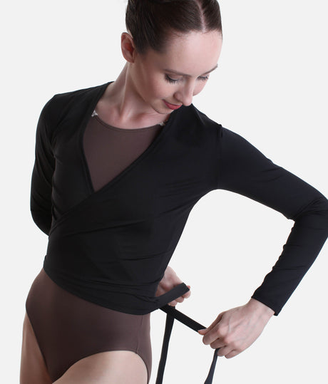 Long-sleeved Crossover for Ballet & Pilates, Dance Warm-Up Essential - 6643