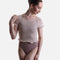 HARINI Short-Sleeve Knitted Dance Warmup Top, Bamboo Crop - 6672