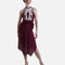 Practice Skirt, Elegant Wrap Style with Slit for Latin & Ballroom - 7013