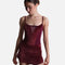 Intermezzo Ioanna 7726 short burgundy velvet skirt styled with a coordinating camisole leotard from the Velour Collection.