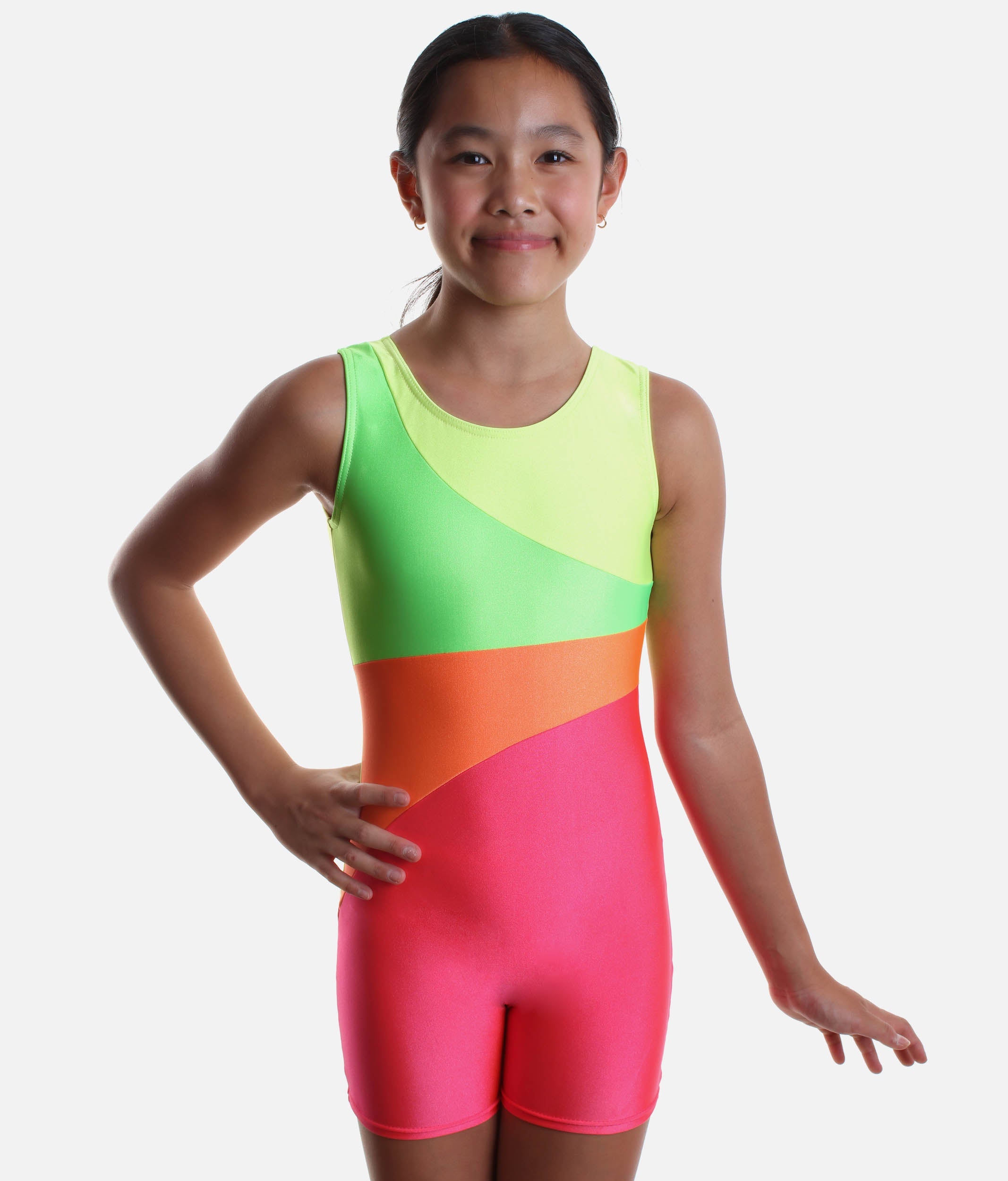 Girl's Gymnastics Biketard, Bold Colours - 7811