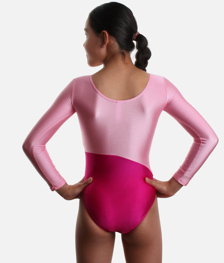 Girls Performance Gymnastics Leotard, Long Sleeve Glam - 7813
