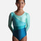 Girls Long Sleeve Gymnastics Leotard, Performance Fit - 7813 (MALLARD)