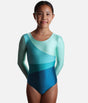 Girls Long Sleeve Gymnastics Leotard, Performance Fit - 7813 (MALLARD)