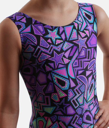 Printed Girl's Gymnastics Leotard - 7822 (COMIC)