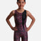 Girls Gymnastics Biketard, Metallic Cheetah Print with Crisscross Back - 7826