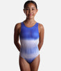 Girls Performance Gymnastics Leotard, Sapphire Sparkle, 4-Way Stretch - 7845