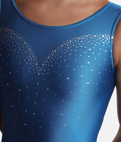 Girls Competition Gymnastics Leotard, Sparkly Midnight Blue - 7851