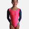 Girls Performance Gymnastics Leotard, Colour-Block Hot Pink & Navy - 7868