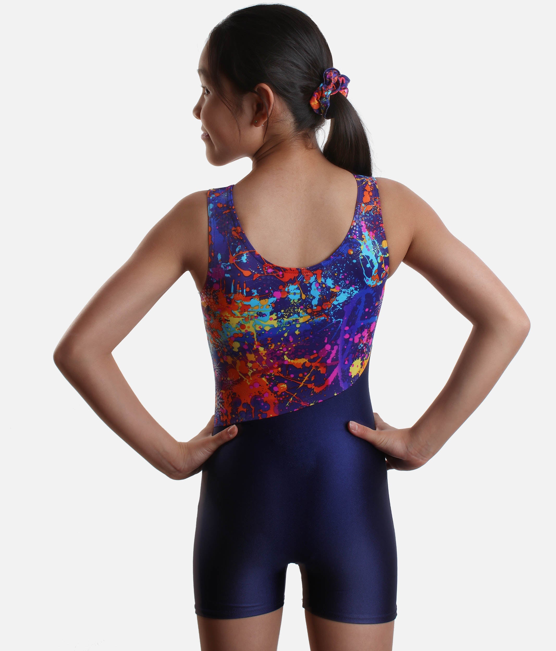 Gymnastics Girl's Biketard, Tank Sleeves - 7872