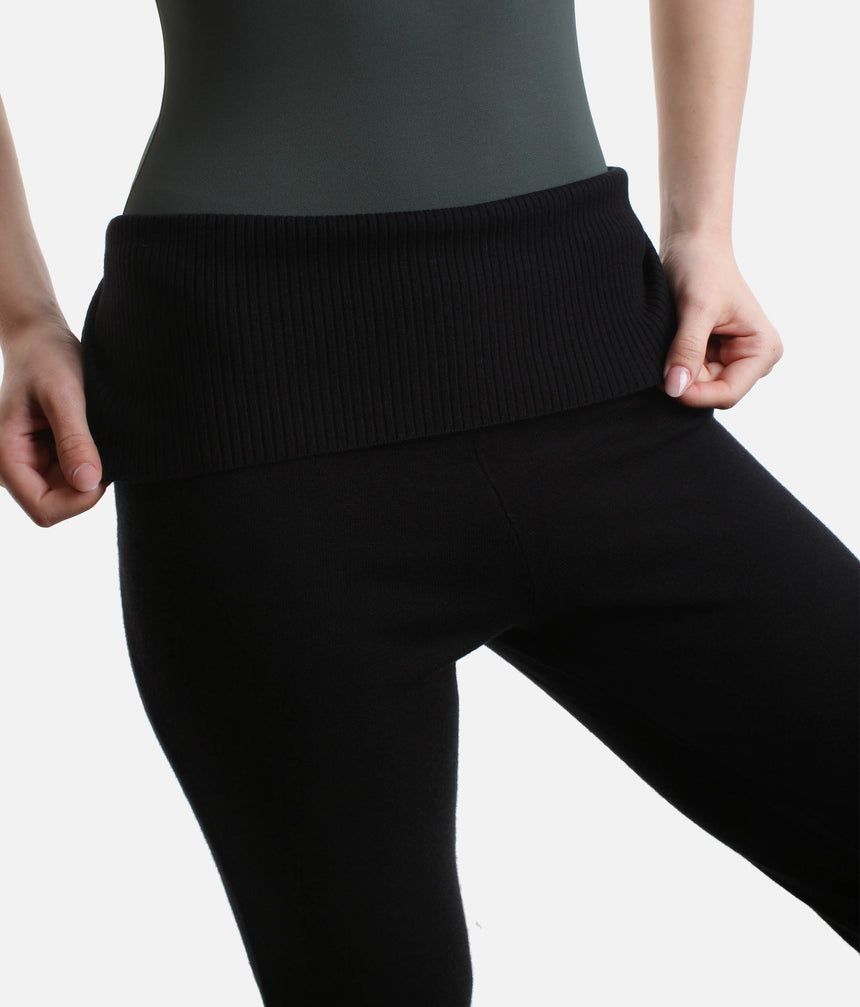 Solstice Knit Dance Pants, High-Waist Bootcut Warm-Up Trousers - P80005
