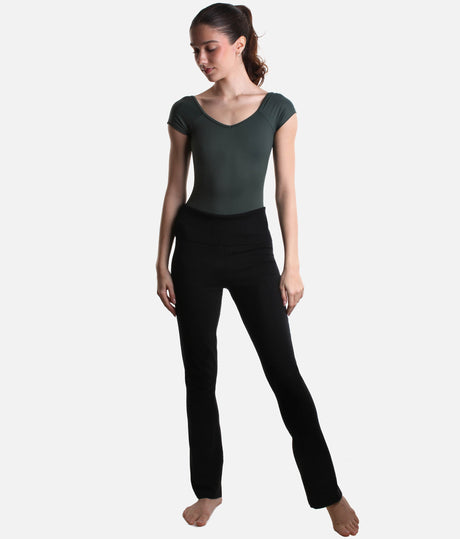 Solstice Knit Dance Pants, High-Waist Bootcut Warm-Up Trousers - P80005