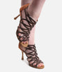 Glitter Tango & Salsa Sandal with Back Zip, Flared 70mm Heel - PD803