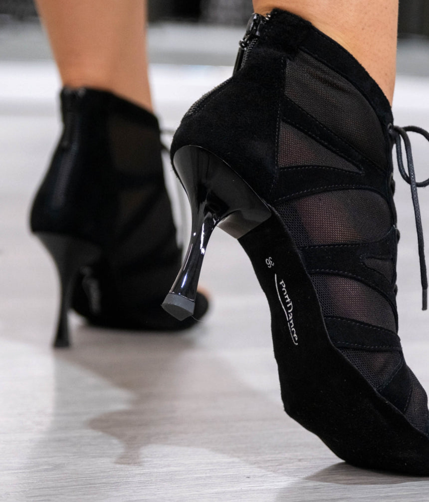 Lace Up Social Dance Shoes with Open Toe, Back Zipper, 50mm Heel - PD819