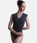 Angeles V-Neck Open-Back Dance Leotard • Sporty Look