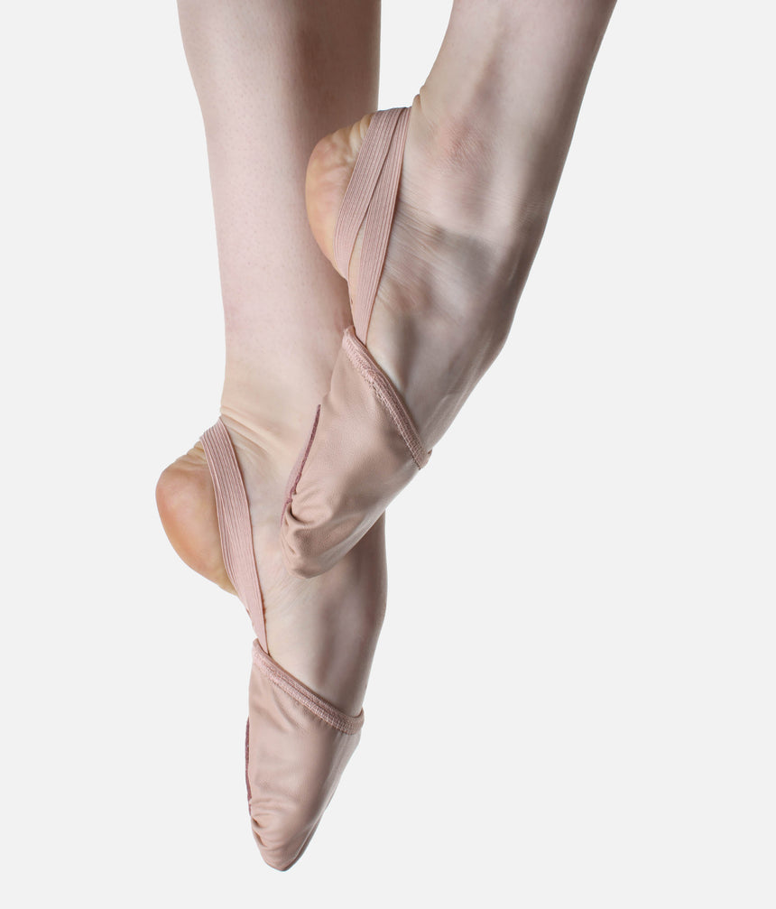 Leather Half Sole Shoes BA42 - Barefoot-Feel with Double Elastic Support