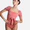 Wrap Bodysuit With Short Puff Sleeves - DIRNDL