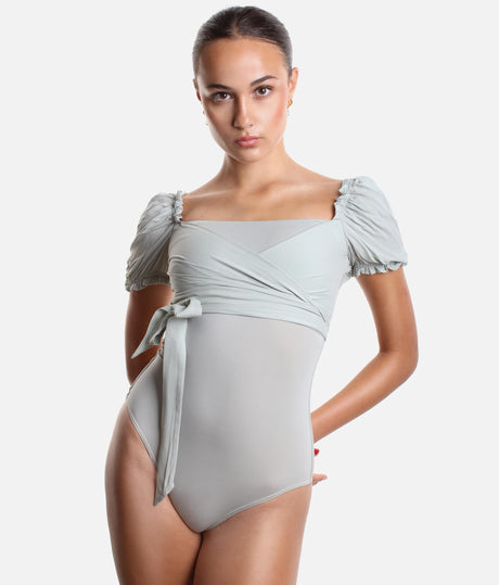 Short Puff Sleeves Leotard, Wrap Style - DIRNDL