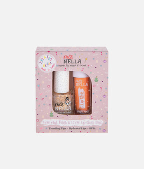 Peel-Off Nail Polish + Lip Gloss DUO SET (Peach + Magic Spell)