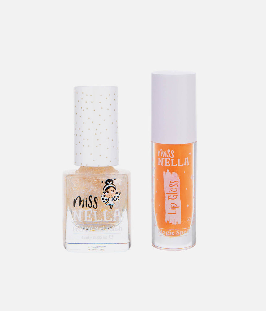 Peel-Off Nail Polish + Lip Gloss DUO SET (Peach + Magic Spell)