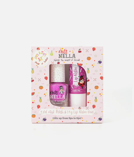 Girls Beauty Set, Blueberry Smoothie Nail Polish + Cutie Pie Lip Balm