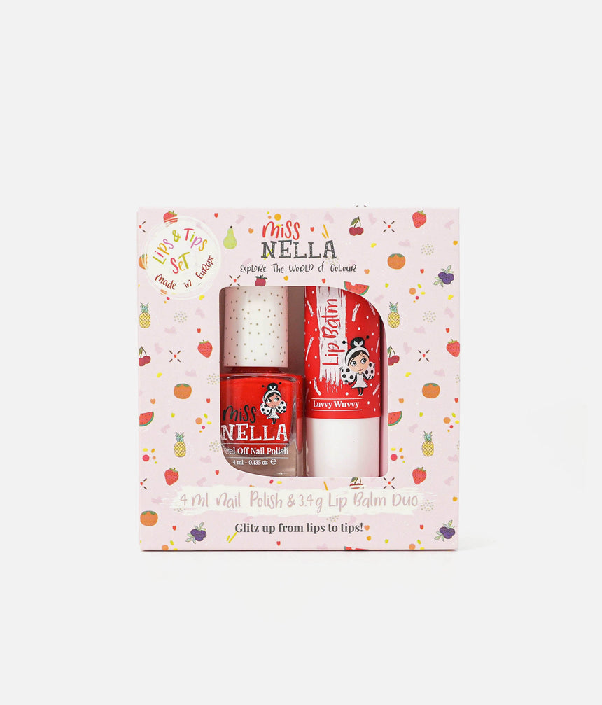 Peel-Off Nail Polish & Lip Balm, Cherry + Luvvy Wuvvy DUO Set