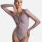 Draped Bodysuit With Long Puff Sleeves - GRES
