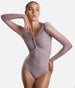 Draped Bodysuit With Long Puff Sleeves - GRES