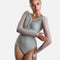 Draped Bodysuit With Long Puff Sleeves - GRES