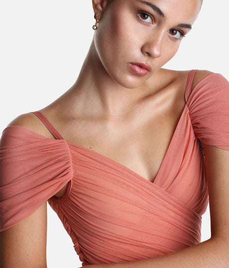 Off Shoulder Draped Leotard - GRES