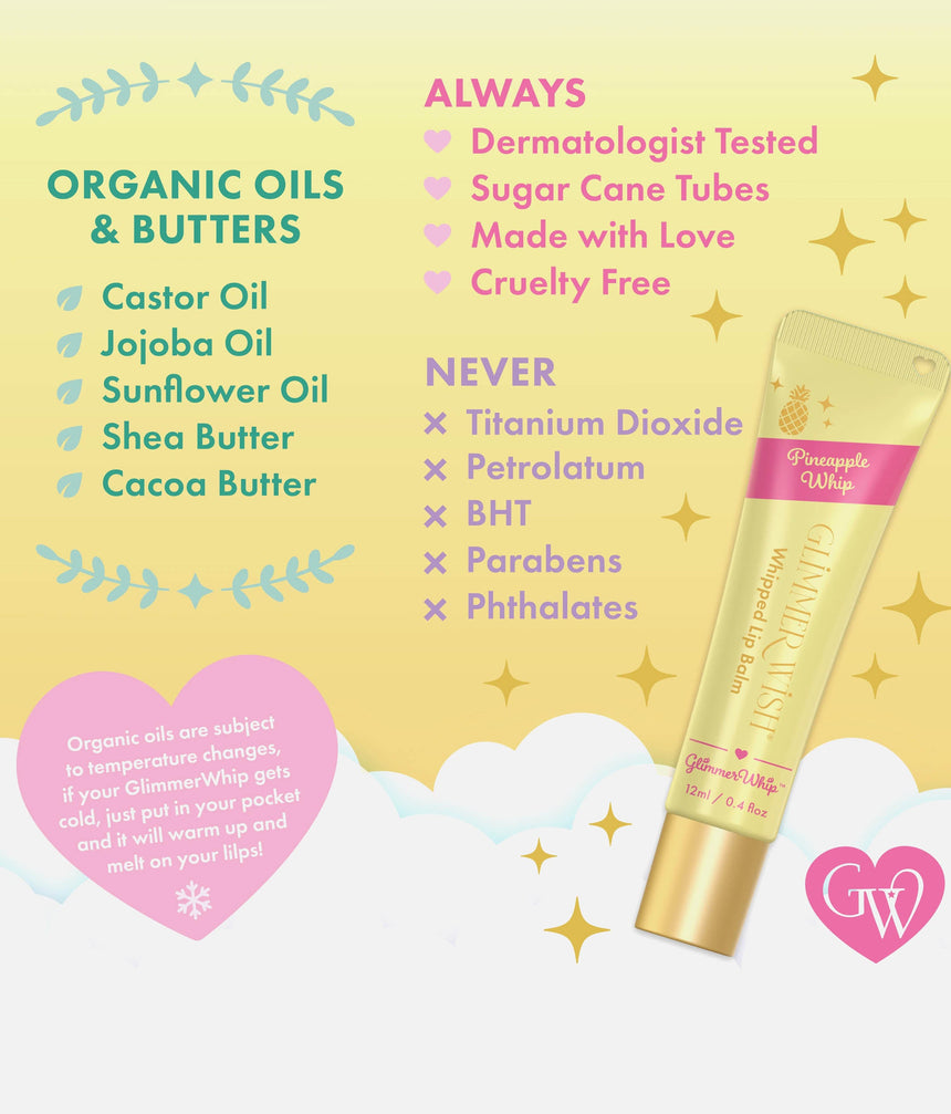 WHIPPED LIP BALM, Organic, Vegan, & Fun Flavored Lip Care for Tweens