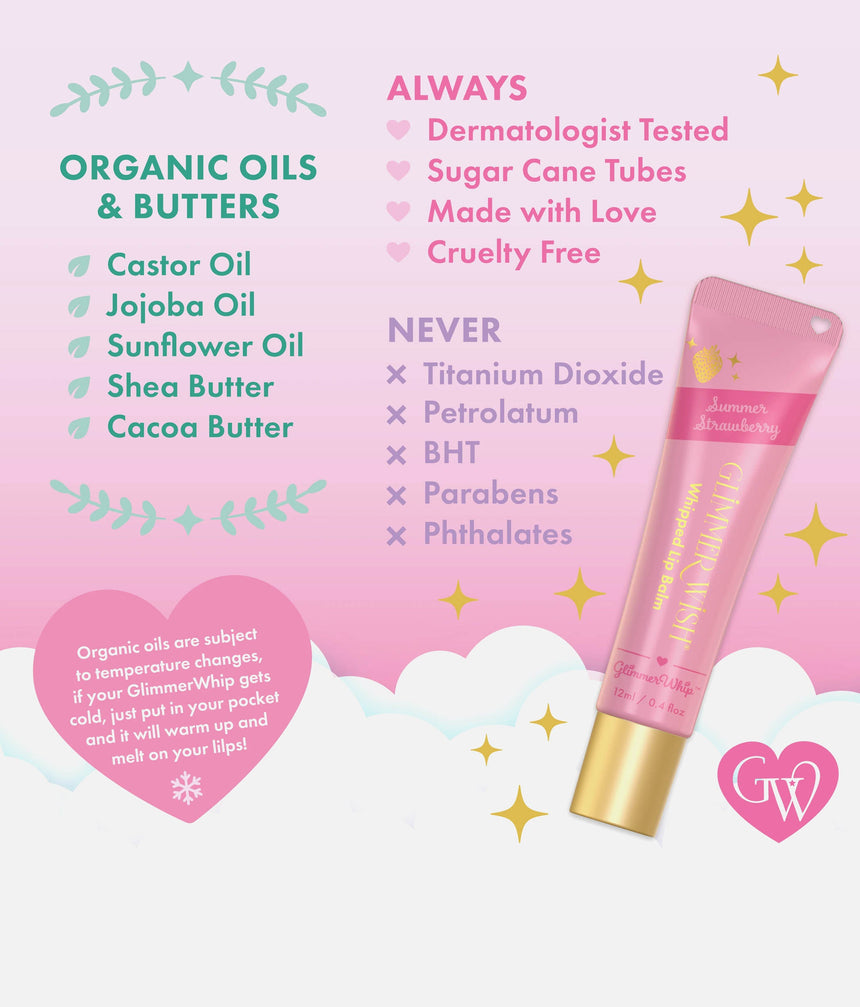 WHIPPED LIP BALM, Organic, Vegan, & Fun Flavored Lip Care for Tweens