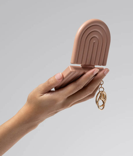 Terracotta LED Compact Mirror Keychain • USB Rechargeable Travel Mirror