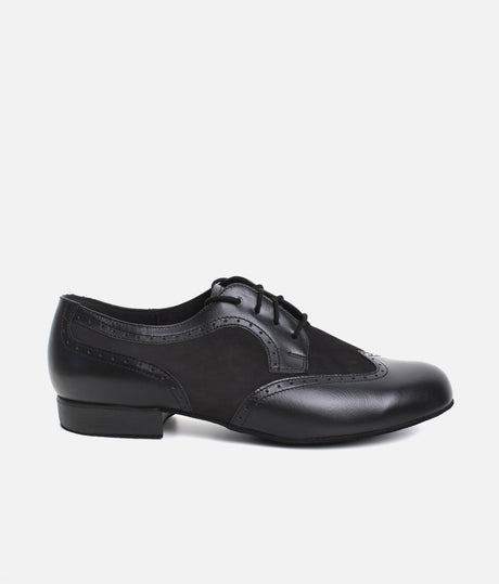 Mens Dance Shoes, Derby Brogue Style Ballroom Shoes for Wide Feet - 089