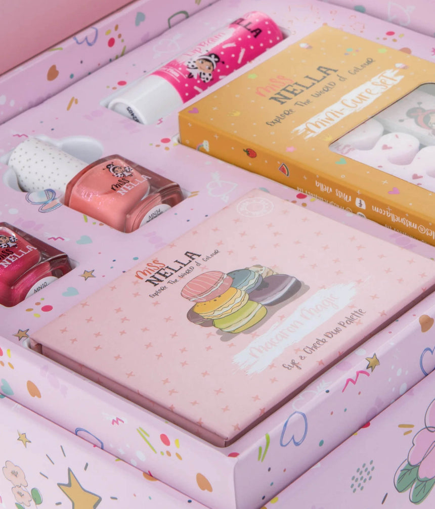 Pink Fairy Case, Girls Non-Toxic Makeup & Nail Polish Gift Set 