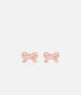 Girls Pretty Pink Bow, Enamel Stud Earrings - Cutie