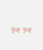 Girls Pretty Pink Bow, Enamel Stud Earrings - Cutie