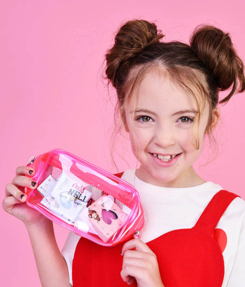 Pink Bag of Wonders Gift Set for Tweens, Safe Kids Makeup Kit
