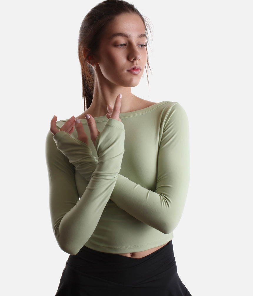 Your Favorite Long Sleeve Reversible Top - Pistachio