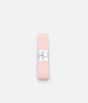 Folded pale pink Tendu pointe shoe ribbon with a silver branded band, displayed flat on a white background.