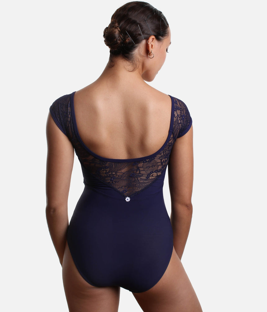 Deep V-Neck Dance Leotard, Romantic Lace - VENERE BC