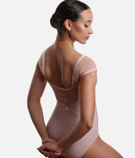 Deep V-Neck Dance Leotard, Romantic Lace - VENERE BC