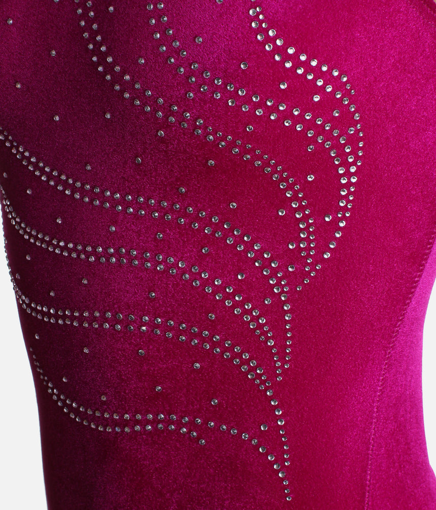 Girl's Sleeveless Gymnastics Leotard, Rhinestones Design - Z103