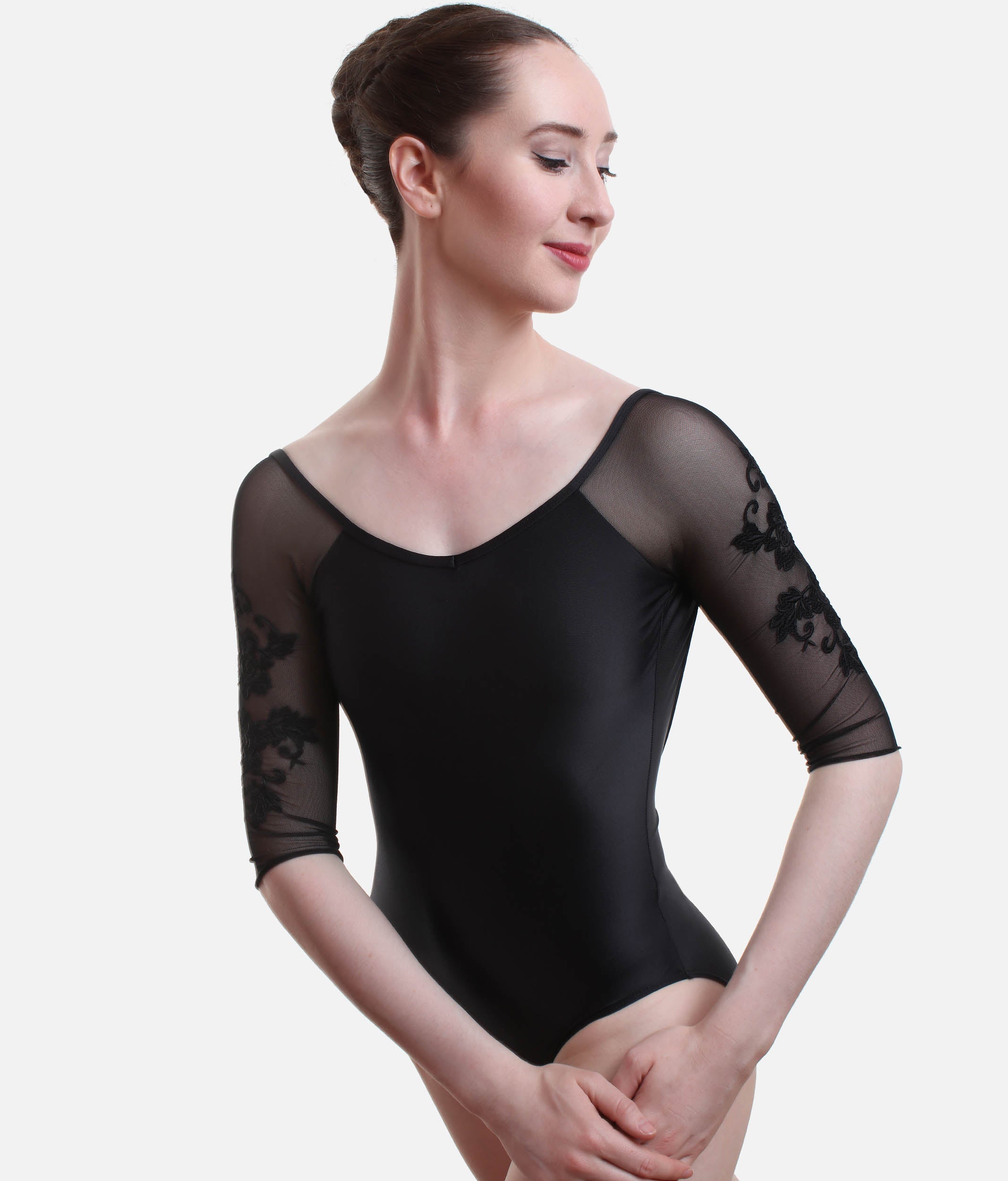 Low Back Dance Leotard, Half Sleeve - ALY