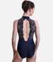 High Neck Dance Leotard, Lace Details - AMELIE