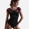 Elegant Dance Leotard with Contrast Piping & Mesh Overlay - ARTEMIDE GL