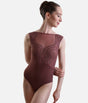 Sequin Embroidered Leotard, Mesh Sweetheart Neckline - AVIGNON
