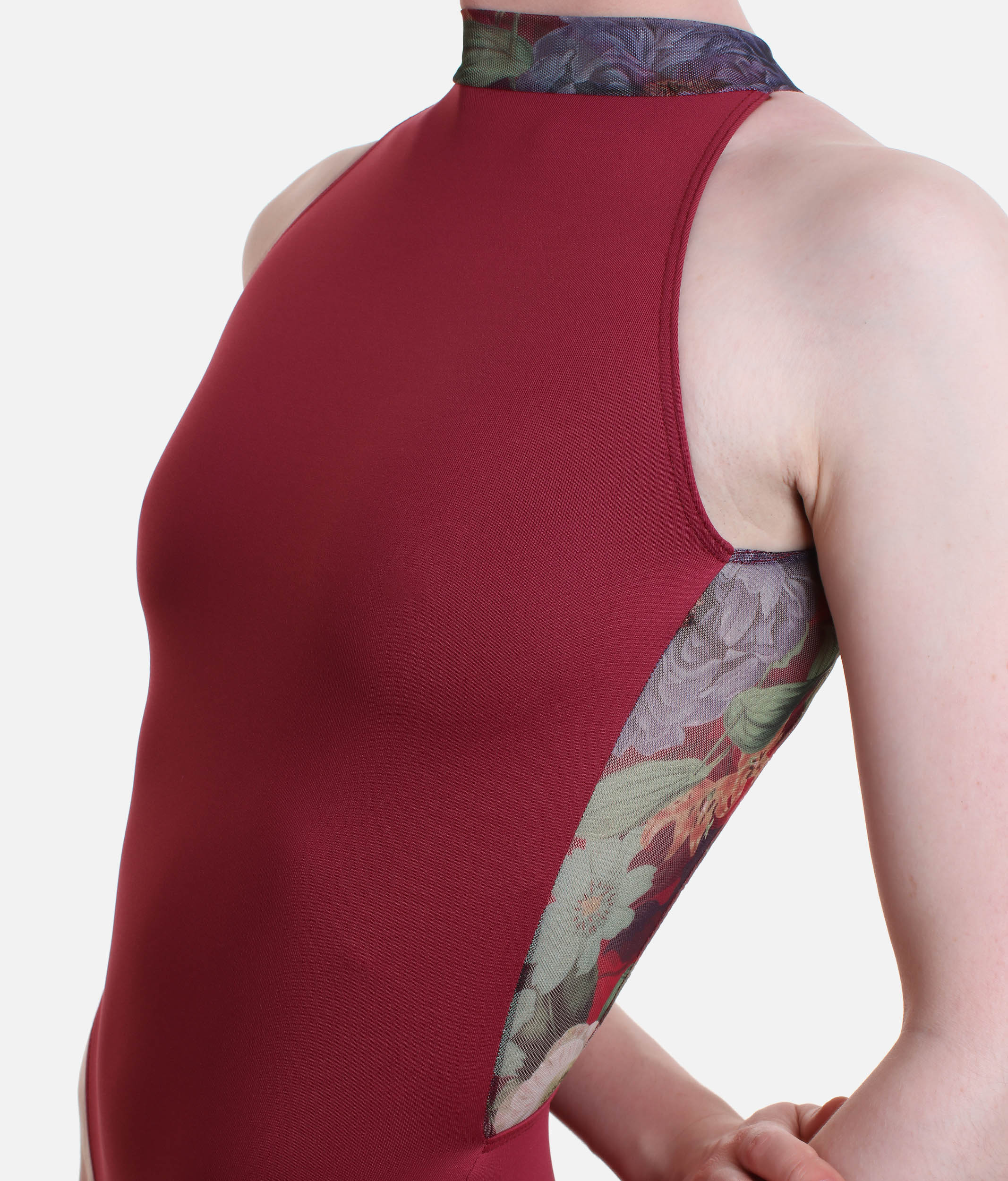 High Neck Dance Leotard, Open Back AVERY