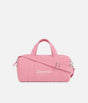Repetto B0390T pink medium duffle bag with white Paris logo, twin handles and an adjustable shoulder strap across the front.